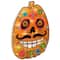 15" Lighted Sugar Skull Pumpkin Halloween Window Silhouette